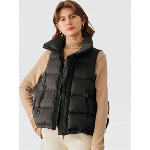 2021 New Autumn Winter Women White Duck Down Coats Female Warm Thicken Waistcoat Parka Stand Collar Sleeveless Short Ladies Vest