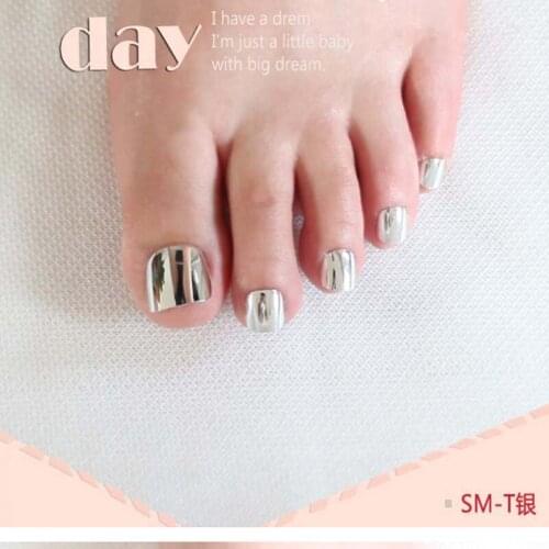 2020 Sexy fashion fake nails nail metal plate short dimension Pure Silver #N12