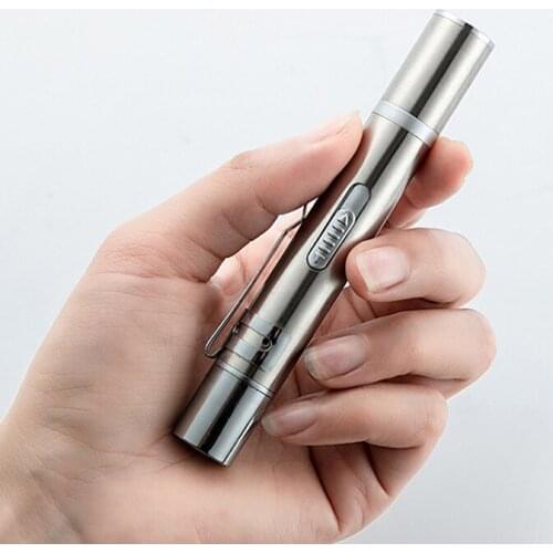 3 IN 1 Funny Cat Pen Mini LED Pen Medical Flashlight Laser Pattern/Purple light Stainless Steel Rechargeable