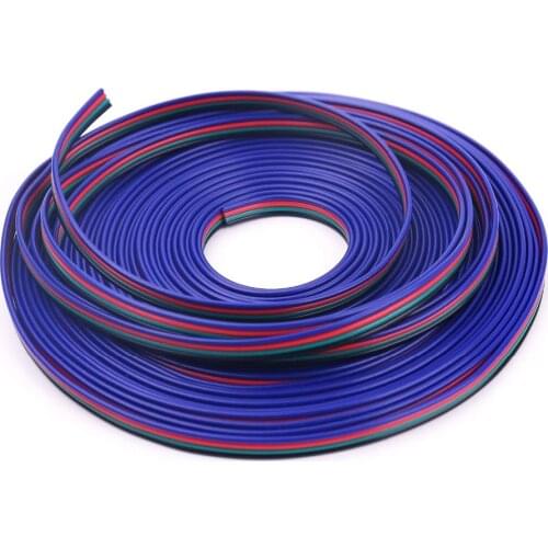 10M 50M 20M 100M 4 Pin 4 Channels LED RGB Connector Extension Cable Wire Cord For 5050/3528 RGB LED Strip Light Free Shipping