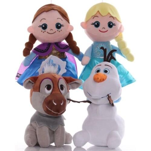 4 pcs Disney cartoon plush toys baby girls Frozen 2 elsa Anna olaf plush doll toy dolls boys gifts sets
