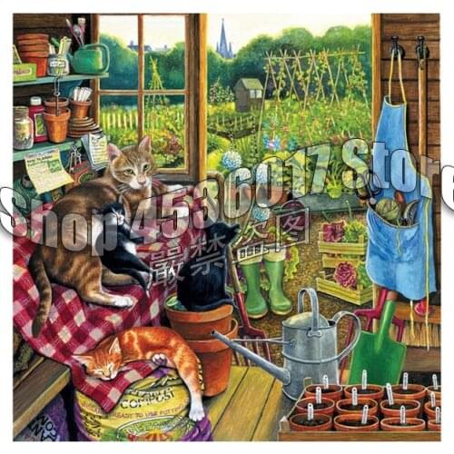 5D DIY Diamond Painting Gardening & Flowers Cats canvas Diamond Painting Cross Stitch animals Needlework Home Decorative