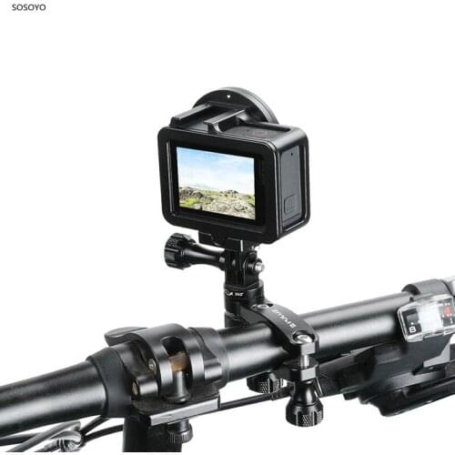 Aluminum Bicycle clamp 360 Degree Rotation Bike Handlebar Adapter Mount & Screw For GoPro Hero 7 6 5 DJI OSMO Action Camera