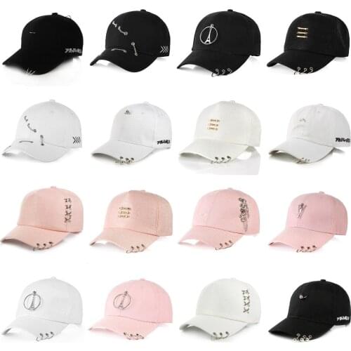 Hip Hop Womens Baseball Cap With Ring Circle Snapback Hats For Men Women Unisex Dad Hat Adjustable Kpop Korean Style