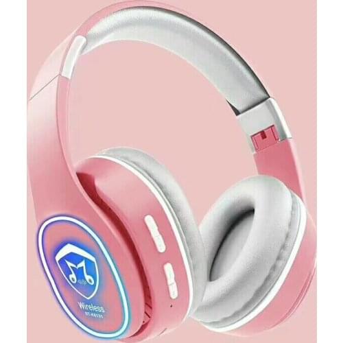 Macaron Bluetooth headset headphone cute with line head-mounted luminous long standby battery life
