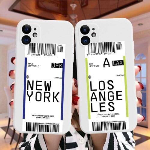 World City Travel Ticket Label Soft Silicone Cover For Coque iPhone 11 12 Pro XS MAX X XR 7 8 Plus 12Mini Shockproof Phone Case