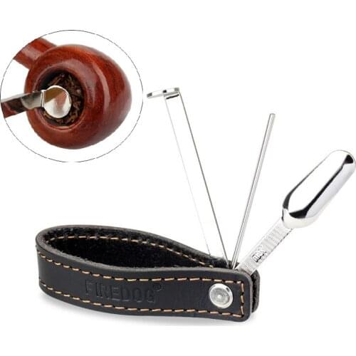 Four-in-one Pipe Press Rod Foldable Storage Pipe Holder Cutter Cigar Cutter Through Needle Cigar Holder Smoking Accessories