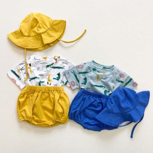 0-3T Newborn Kid Baby Boys Girls Clothes Animals Print Top and Shorts Set Cute Sweet Cotton Summer Clothing Home wear Outfit