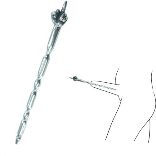 Fake piercing Stainless steel Urethral catheter stick Sex toy penis vaginal urethral dilator couple flirting masturbation septum