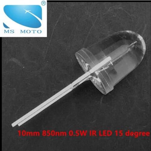 10mm 0.5W Through hole IR LED High power infrared diode 850nm infrared lamp Copper leg 15 degree