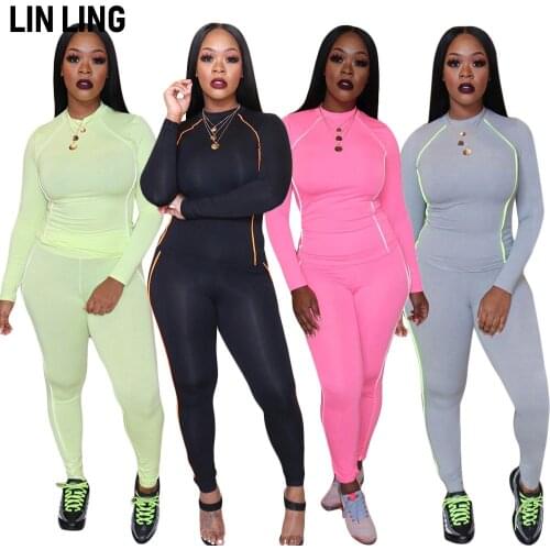 LINLING Leisure Temperament Sports Multicolor Solid Color Stitching Long Sleeve Suit Trousers Suit