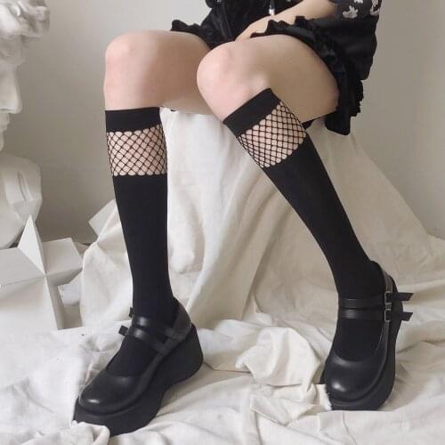 LEGG Mesh Velvet Leg Socks JK Cosplay Costumes Accessories Uniform Dark Girl Fashion Fishnet Stockings Lolita
