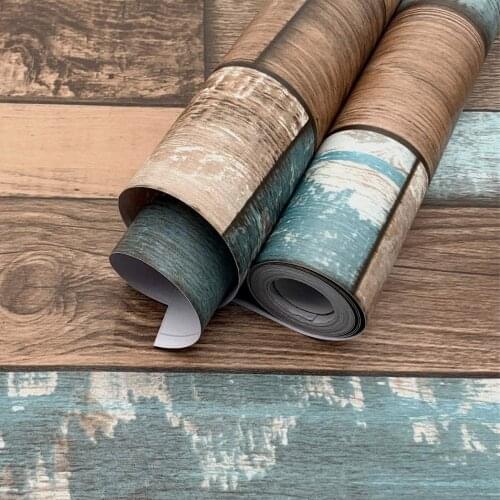 LUCKYYJ Wood Wallpaper Peel and Stick Wallpaper Vinyl Self Adhesive Removable Decor Wall Paper Covering Vintage Wood Plank Film