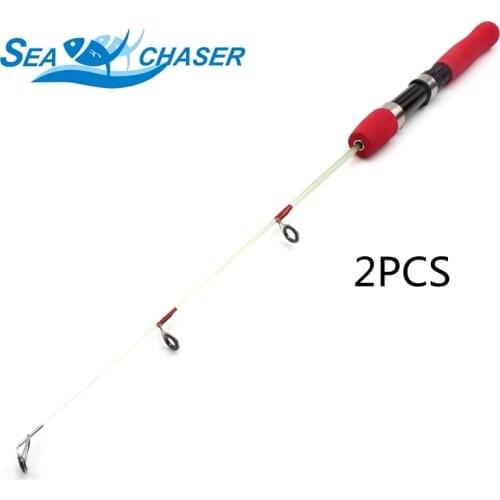 NEW 2pcs Ultra-light Ice Fishing Pole 60cm 56g Ice Fishing Rod Winter Fishing Casting RodOutdoor sports Fishing Tackle