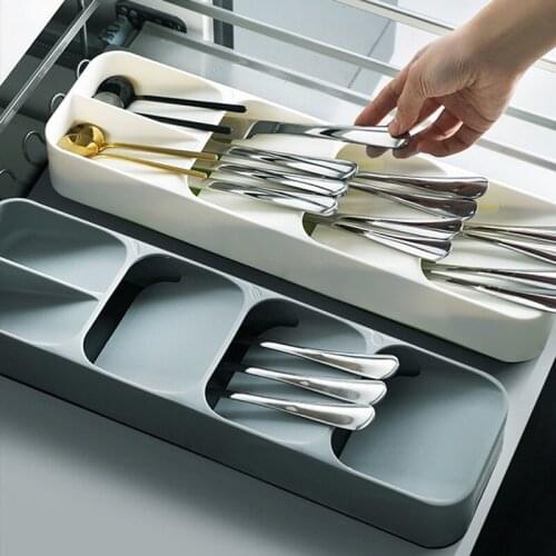 New Plastic Knife Holder Kitchen Drawer Organizer Tray Knife Stand Organizer 18 Slots Knives Utensil Rack Storage Cabinet Tool