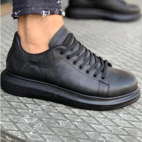 Knack High Outsole Casual Male Shoes 044 Black Kamuflah (Black Base) New Creation Street Fashion Spring Summer Cool