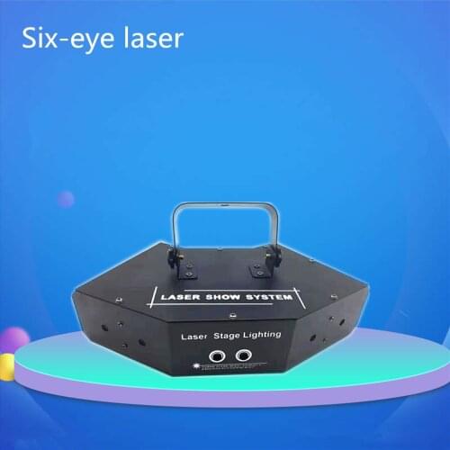 Professional RGB Laser Light 6 Eyes Laster Light DMX Stage Light for Disco Dance halls Bars KTV Nightclub Wedding Family Party