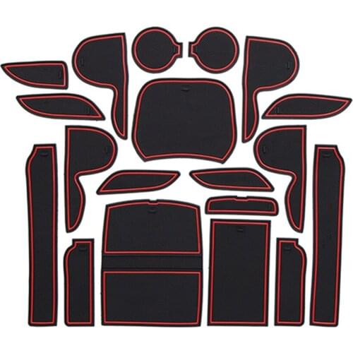 Anti-Slip Rubber Gate Slot Cup Mat for Hyundai Santa Fe 2013 2014 2015 2016 2017 2018 DM Maxcruz Grand SantaFe ix45 Accessories