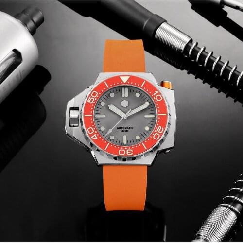 San Martin Diver Luxury Watch Helium Device Bi-Directional Rotating Bezel Sapphire PT5000 Mens Automatic Mechanical Watches Lume