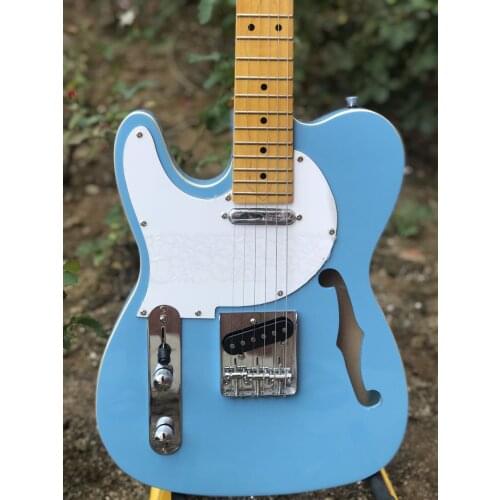 Left hand blue guitar, maple fingerboard, can be customized, free delivery