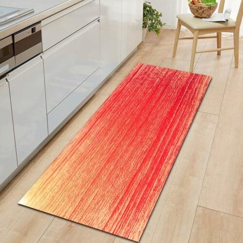 Wood Grain Kitchen Mat Entrance Doormat Household Corridor Floor Decoration Bedroom Living Room Carpet Bathroom Non-Slip Rug