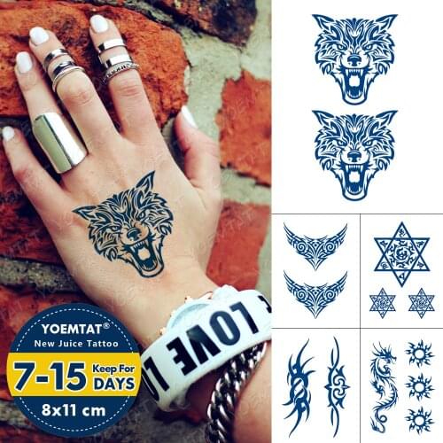 Juice Ink Lasting Waterproof Temporary Tattoo Sticker Zen Chinese Word Tattoos Dragon Loyalty Totem Body Art Arm Fake Tatoo