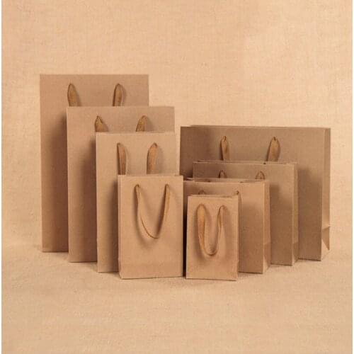 High Quality White Handles Gift Bag Recyclable DIY Paper Bags for Clothes Wedding Birthday Party with Handles Celebration Decor