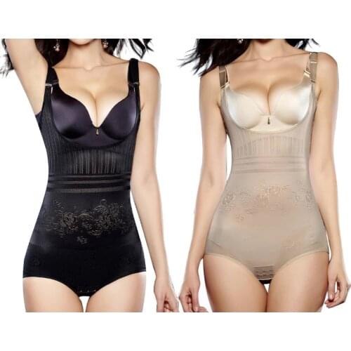 Womens Plus Size Fashion Slimming Firm Control Bodysuit Shaperwear Triangle Slip Full Body Shaper