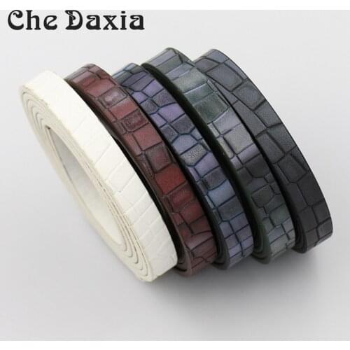 1.2m/piece No Joints) 10*2mm Flat Crack PU Leather cord For DIY Jewelry making Bracelet rope Shoulder strap