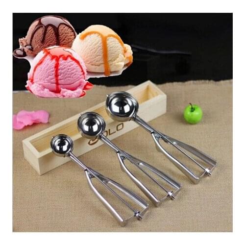 1pcs 4CM/5CM/6CM Kitchen Ice Cream Mash Potato Scoop Stainless Steel Spoon Spring Handle Kitchen Accessories 5N1127