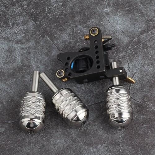 YILONG 1PCS Stainless Steel Tattoo Grip 30MM With Back Stem Professional Tattoo Machine Grips Tubes Tips Tool Free Shipping