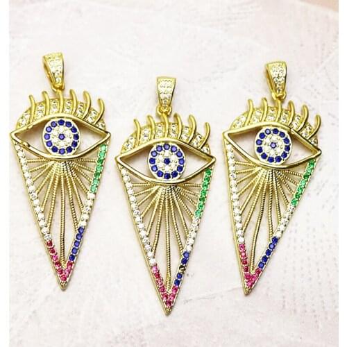 10Pcs Eyes necklace pendant Zircon Arrow shape jewelry pendant zircon pendants Handmade women accessories pendants 7318