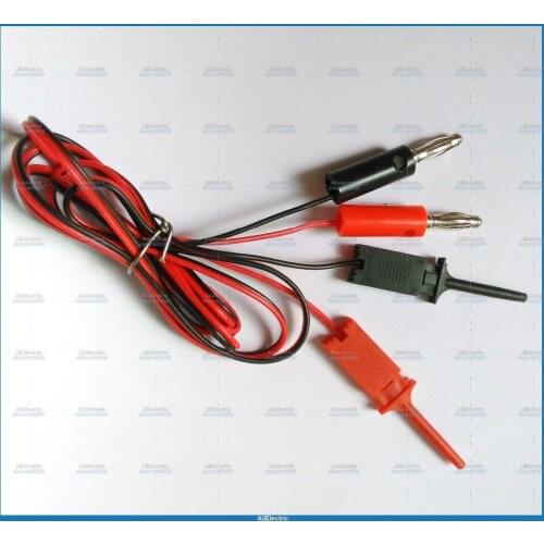 2 set 4MM banana plug to Test Hook Clip Cable IC SMT SMD Test Probes DIY