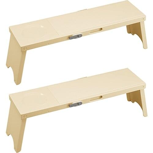 2pcs With Cup Holder Folding Table Easy Clean Waterproof Personal Outdoor Camping Weather Proof PP Garden BBQ Mini Portable