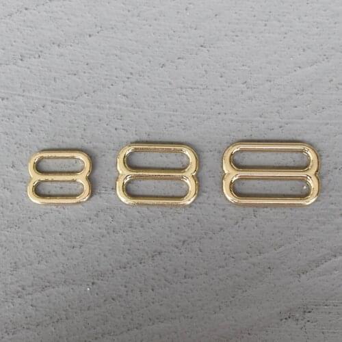 20 Pcs 15/20/25mm Gold Metal Adjust Buckle Tri Glide Slide Buckle Middle Center Bar Adjuster for Leather Craft Webbing