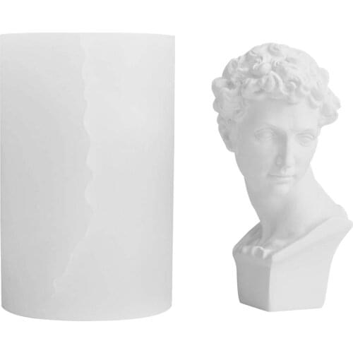 3D David Art Portrait Candle Mold Aromatherapy Plaster Silicone Mould DIY Sculpture Tool Home Decor