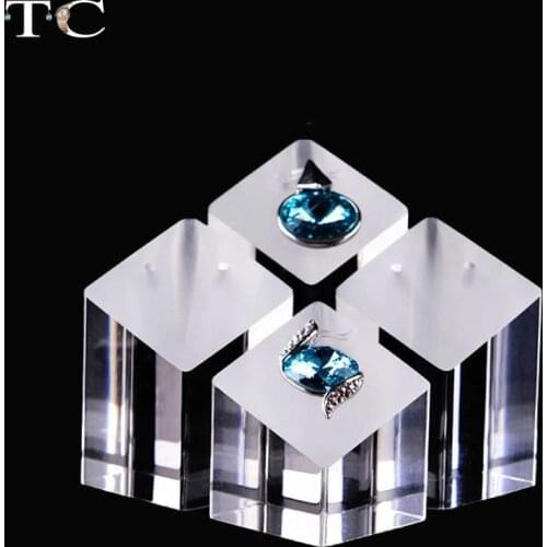 4 Pcs/set Earrings Ring Pendant Display Acrylic Transparent Stand Jewelry Storage Display Props Counter Window Display Showcase
