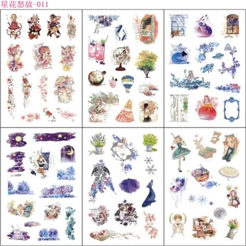 6 Sheests /pack Dancing Grils Decorative Washi Stickers Scrapbooking Stick Label Diy Diary Stationery Album Stickers
