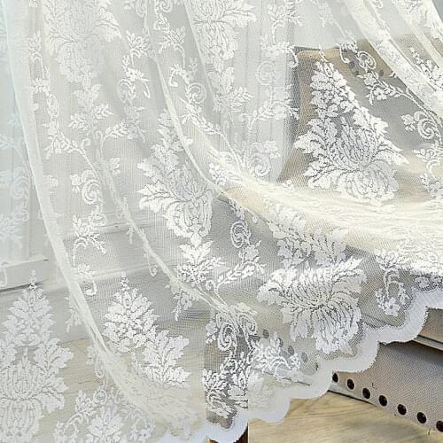 White European style window screen curtain for living room bedroom study princess lace mosquito net Damascus window tulle custom