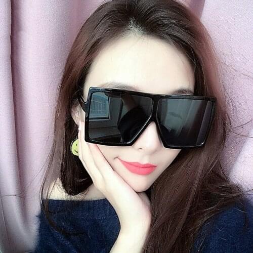 Oversized Shades Women Sunglasses Black Fashion Square Glasses Big Frame Vintage Retro Glasses Female Unisex