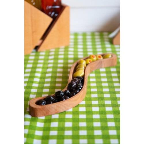 Olive Grove Wooden Beech Decorative Design Breakfast Serving Wood Presentation Board 30 Cm Kitchen Storage Practical Gadget