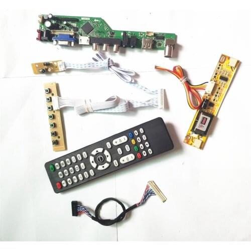 For LM170E03-TLHB/TLHC T.V53 controller board VGA HDMI-Compatible AV USB RF Remote+Inverter+keyboard LCD 2CCFL 30Pin LVDS