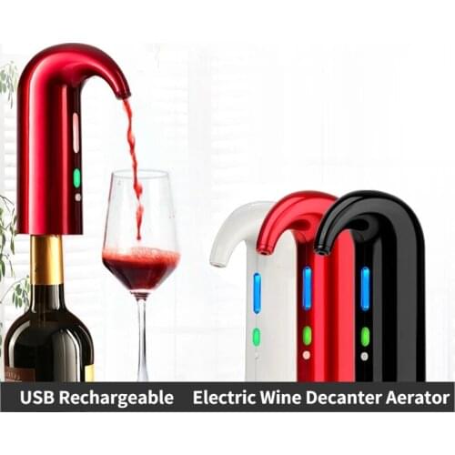Electric Wine Pourer Wine Aerator Portable Pourer Instant Wine Decanter Dispenser Pump One-Touch Automatic USB Rechargeable