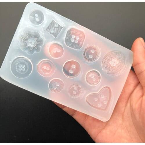 1pcs Transparent Love Button Silicone Resin Mold For DIY Jewelry Pendant Necklace Earrings Making