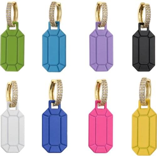 HECHENG ,1 piece,Geometric Bottle Shape Charm Earrings,Cubic Zirconia Jewelry ,Fashion Cool Earring For Women