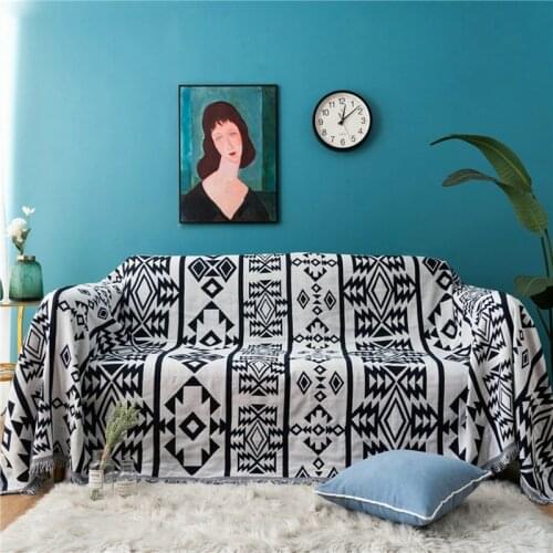 Cotton Sofa Recliner Blanket Warm Knitted Comforter Plaid for Bed Home Lounge Chair Covering Baby Newborn Wraps