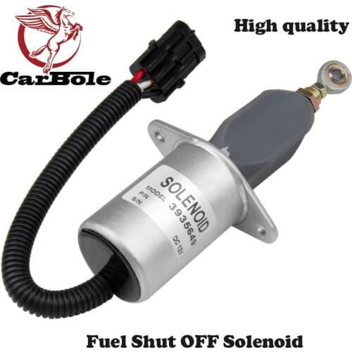 CarBole Replacement 12V Fuel Shut Off Solenoid 3" For 5.9L or 8.3L Cummins Diesel Engine High Performance Car Accessories
