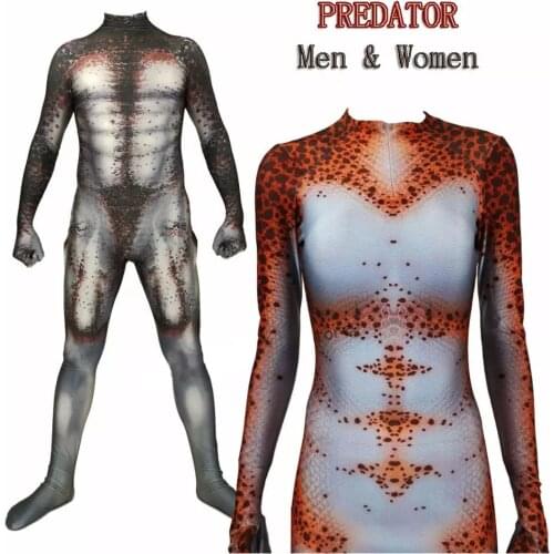 Women Men Boy Predator Cosplay Costumes 3D Printed pandex Movie The Predator Halloween Zentai Jumpsuit Suit Bodysuits