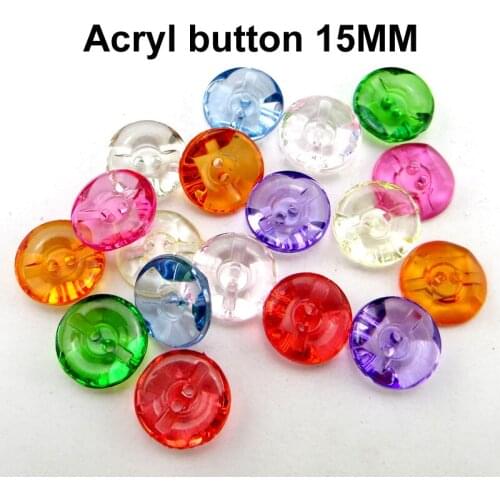 50pcs 15MM Round Transparent ACRYLIC Buttons Fits Sewing Decorative Button Scrapbooking Garment DIY Apparel Accessories A-047