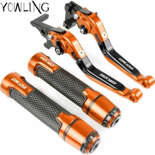 Motorcycle Accessories Extendable Brake Clutch Levers and Handlebar Hand Grips ends For HONDA CBR125R 2011 2012 2013 2014 2015